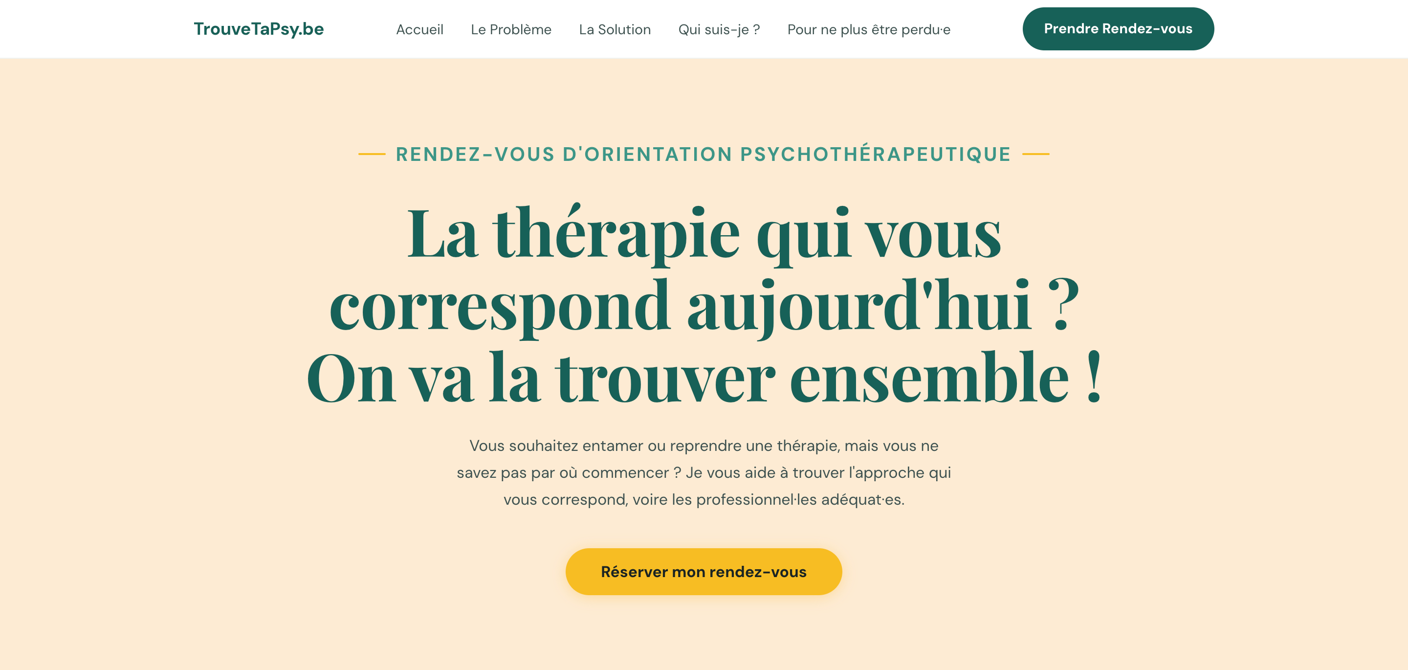 TrouveTaPsy - Site d'orientation psychothérapeutique en ligne de Manon Trentesaux développé par Justin De Roover
