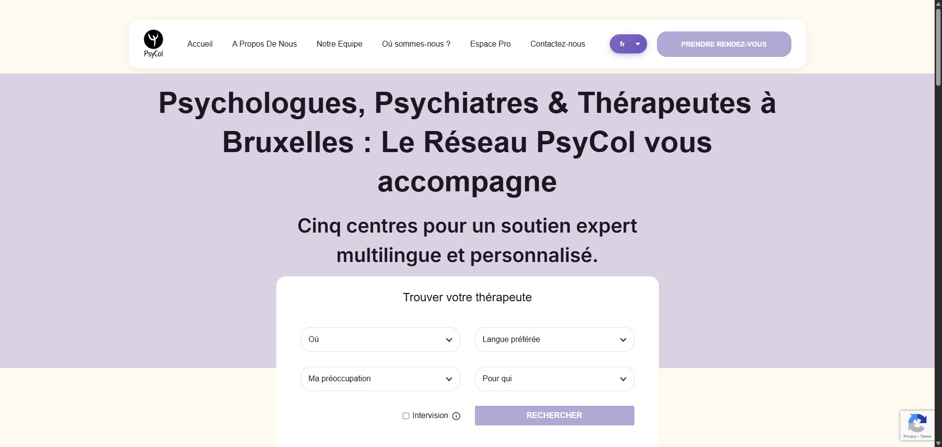 PsyCol - Site web réseau de santé mentale Bruxelles développé par Justin De Roover